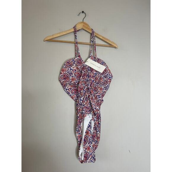 NWT Veronica Beard Hazina Paisley Ruched One-Piece Swimsuit Size: Small - Picture 2 of 8